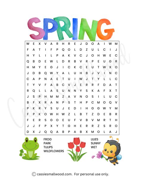 13 Cute Spring Word Search Puzzles Free Printable Cassie Smallwood