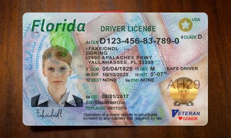 Florida Drivers License Template Fake Fl Psd 2023