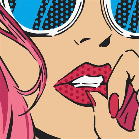 Girl With Sunglasses Pop Art Modern Canvas Wall Art Etsy