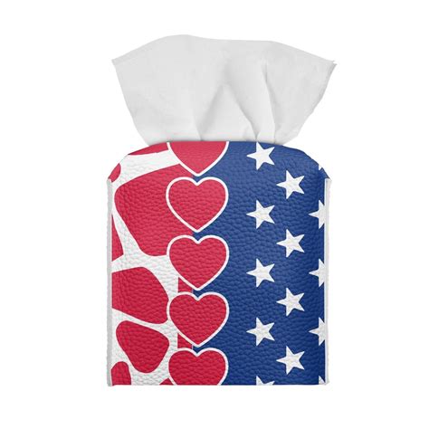 Bivenant Store American Flag Tissue Box Cover Square Toilet Paper