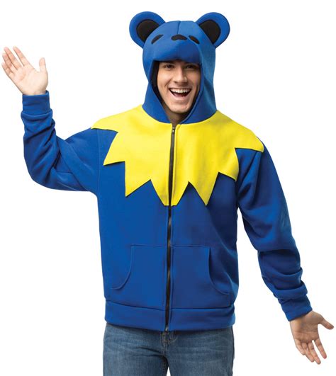 grateful dead blue bear hoodie adult costume