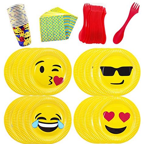 Emoji Birthday Party Supplies Set For 16 Emoji Plates Cups Napkins