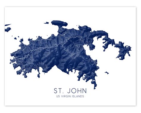 St John Map Print Topographic Map Of St John Us Virgin Islands Usvi