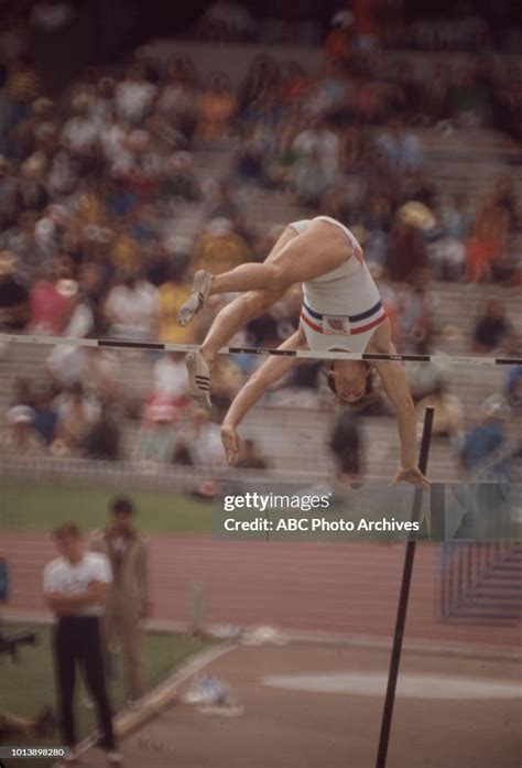 Athlete Competing In The Mens Pole Vault Event At The 1968 Summer