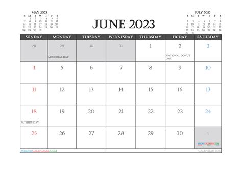 Free 2023 Calendar June Printable 23221