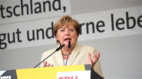 Ludwigshafenmitte Kanzlerin Angela Merkel Beim Wahlkampf Auf