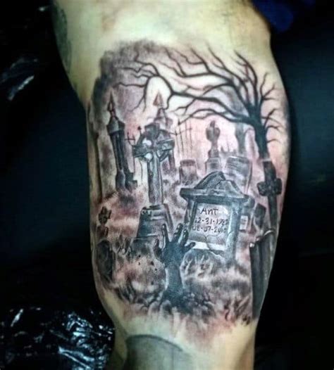 Shop 2,000+ artist designs or create your own. 40 Graveyard Tattoo Designs For Men - Earthy Ties Left Behind