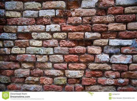 Ancient Brick Wall The Masonry Of Bricks Closeup Stock Image Image