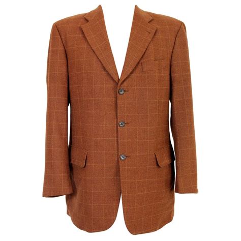 Emanuel Ungaro Brown Wool Check Cashmere Classic Jacket 1990s At 1stdibs