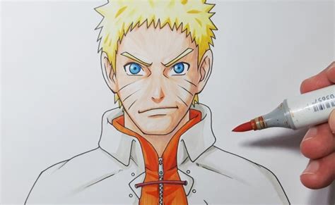 Easy Anime Drawings How To Draw Naruto As A Hokage Naruto Drawing Step