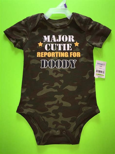 Infants Major Cutie Reporting For Doody Camouflage One Piece Size 12m