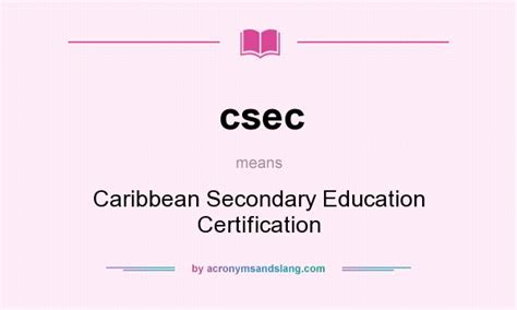 Csec Caribbean Secondary Education Certification In Undefined By