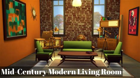 Sims 4 Get Famous Room Build Mid Century Modern Living