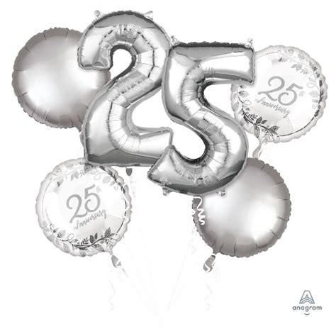 Happy 25th Anniversary Foil Balloon Bouquet Balloon Warehouse