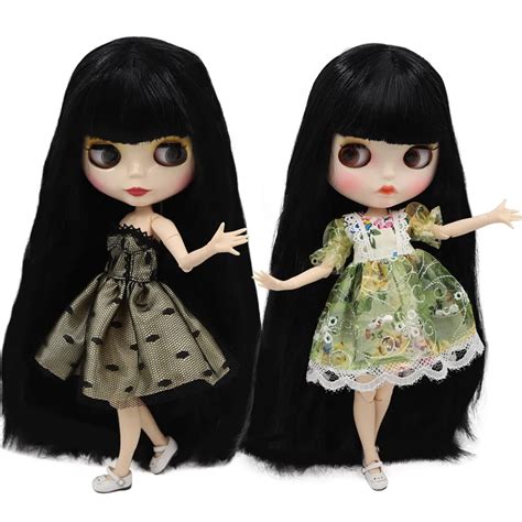 ICY Fortune Days Factory Blyth Doll No BL Nude Doll With White Skin Long Straight Black Hair