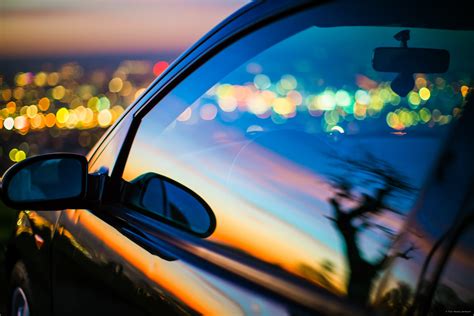 Photography Of Sunset On Car Window Hd Wallpaper Wallpaper Flare