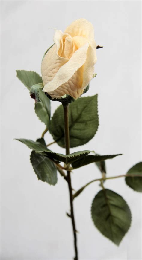 artificial silk rose closed bud single stem just artificial