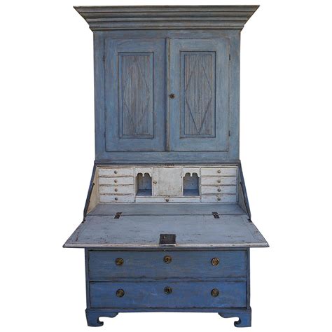 Antique Swedish Painted Gustavian Baroque Secretary For Sale At 1stdibs