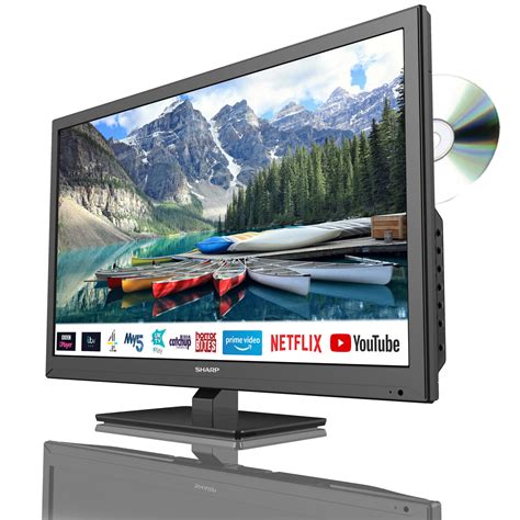 Sharp 1t C24be0kr1fb 24 Inch Hd Ready Smart Tv With Built In Dvd Player