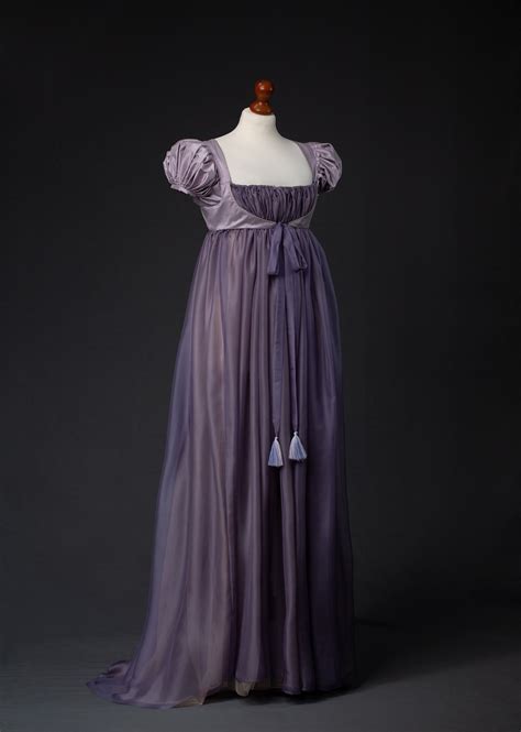 Violet Silk Regency Empire Dress Etsy