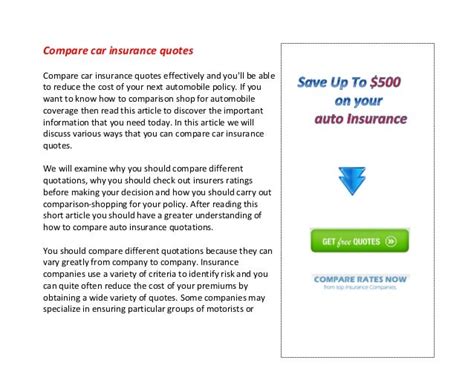 Compare car insurance quotes