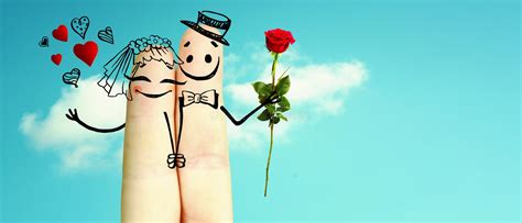 Happy Finger Couple In Love With Red Rose 3d Illustration Stock Image