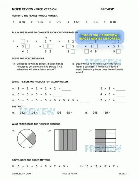6th Grade Math Mixed Review Worksheets Sixteenth Streets