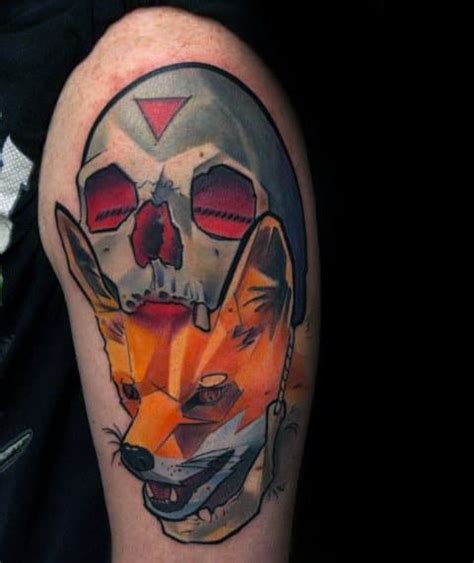 They are tied to urbane older men in pop culture, so established gentlemen can secure their status as a silver fox with the right form of body art. 50 Fox Skull Tattoo Designs For Men - Animal Ink Ideas
