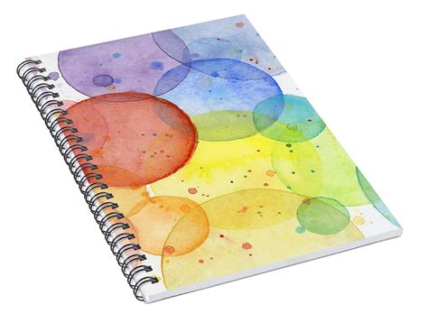 Abstract Watercolor Rainbow Circles Spiral Notebook For Sale By Olga