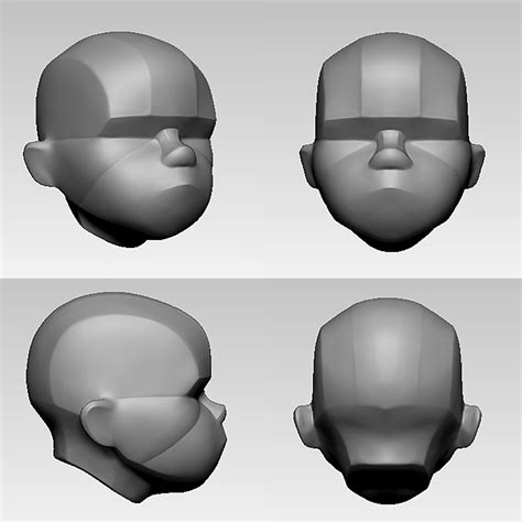 Artstation Simplified Heads Mahan Amin Anatomy Sculpture 3d