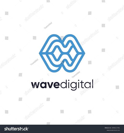 Digital Waves Symbols Logo Design Vector Stock Vector Royalty Free