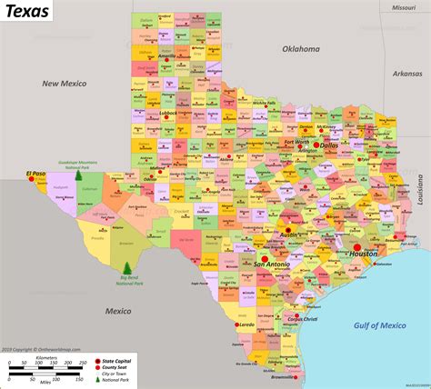 Texas State Map By County Cities And Towns Map