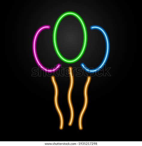 Balloons Neon Sign Modern Glowing Banner Stock Vector Royalty Free