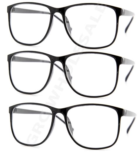 3 Pairs Nerd Smart Interview Black Fake Glasses Thin Frame Fashion Wholesale Lot Ebay