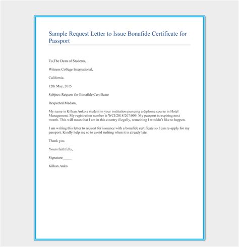 Request Letter For Certificate Format And Sample Letters