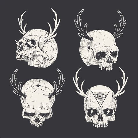 Horned Skulls 334142 Vector Art At Vecteezy