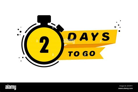 2 Days To Go Icon Set Announcement Countdown Left Days Banner Vector