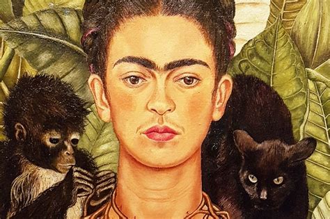 Self Portrait With Thorn Necklace And Hummingbird Frida Kahlo