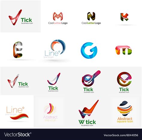 Set Universal Company Logo Ideas Business Icon Vector Image