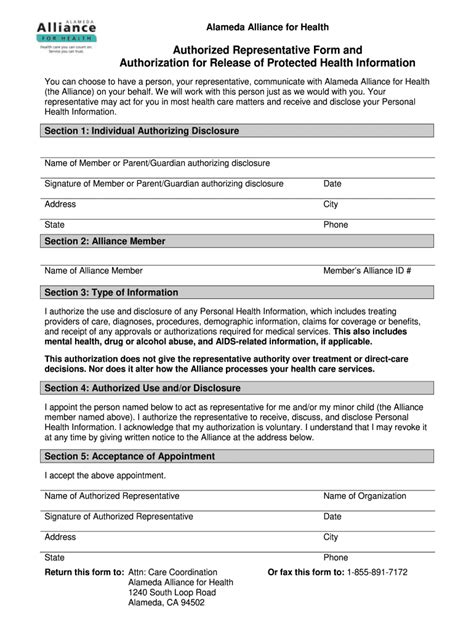 Alameda alliance form authorization Fill out & sign online  DocHub