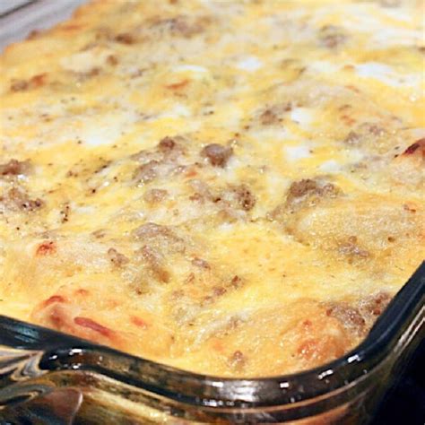 Visit original page with recipe. Bubble Up Sausage Breakfast Casserole