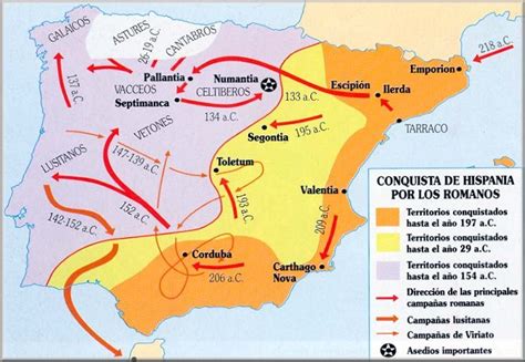 Geografía E Historia Práctica Mapa De La Conquista Romana De Hispania