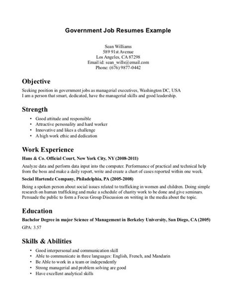 Most resume templates can be used to apply for various types of jobs. government job resumes example image simple resume ...