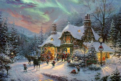 Santas Night Before Christmas By Thomas Kinkade Studios Cv Art And Frame