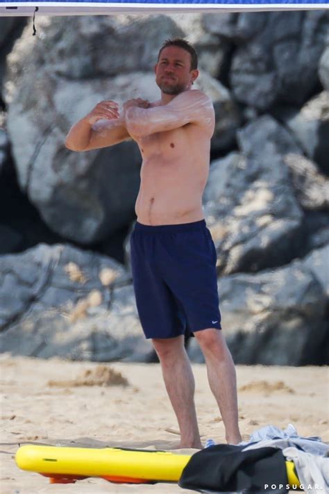 Charlie Hunnam Shirtless On The Beach In Hawaii March 2018 Popsugar