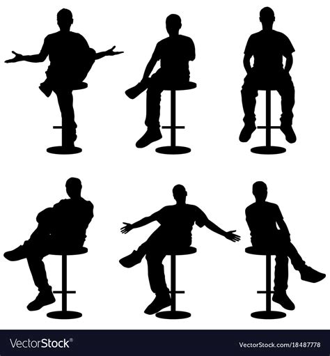 4k00.06silhouette of graceful lady sitting and dancing on bar stool lit by setting sun disk behind panoramic window. Man silhouette sitting on bar stools Royalty Free Vector