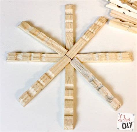 Diy Clothespin Snowflake Ornament Christmas Crafts For Ts