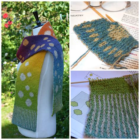Free bobble knitting stitch pattern. Bubbles Scarf - Knitting Squirrel