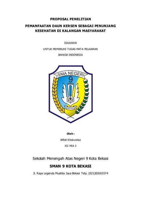 Cover Proposal Penelitian Sma – Beinyu.com