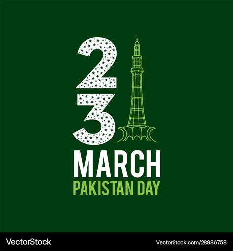 23rd March Happy Pakistan Day Royalty Free Vector Image